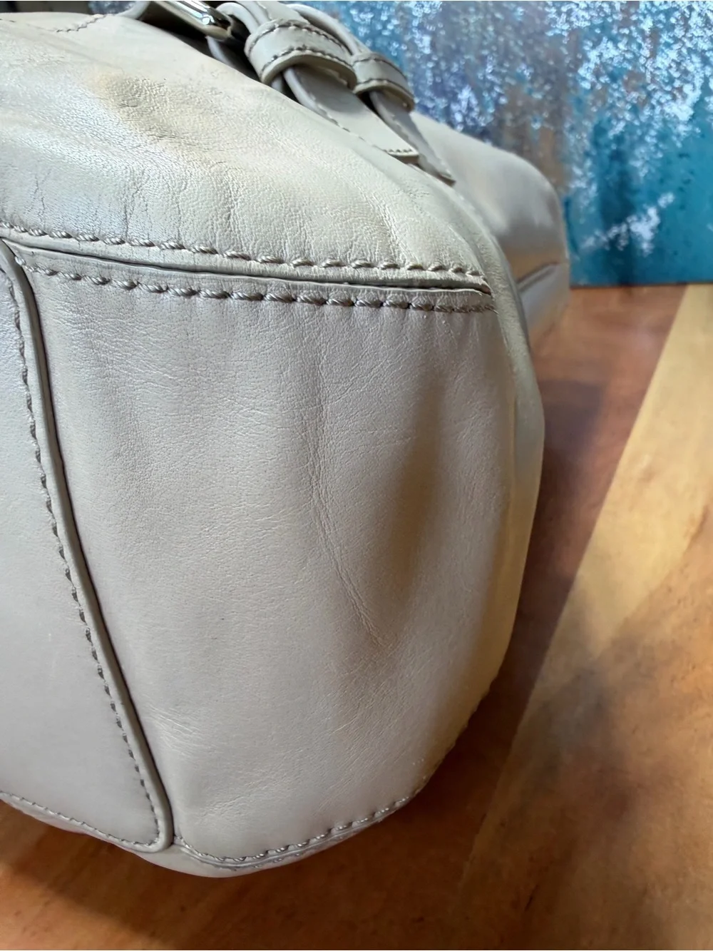 Cole Haan 2010s Classic Cream Leather Tote Shoulder Bag (VGUC)